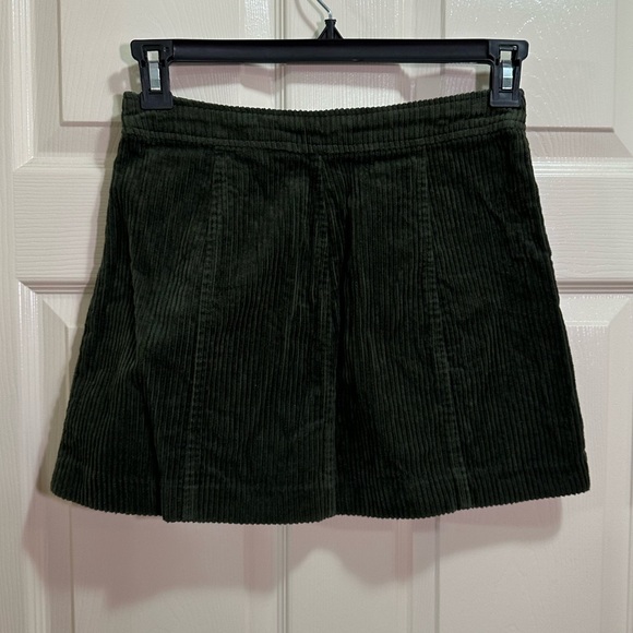 Zara trf Collection Corduroy Skirt Button Front Pockets Green Size Small - Picture 3 of 4